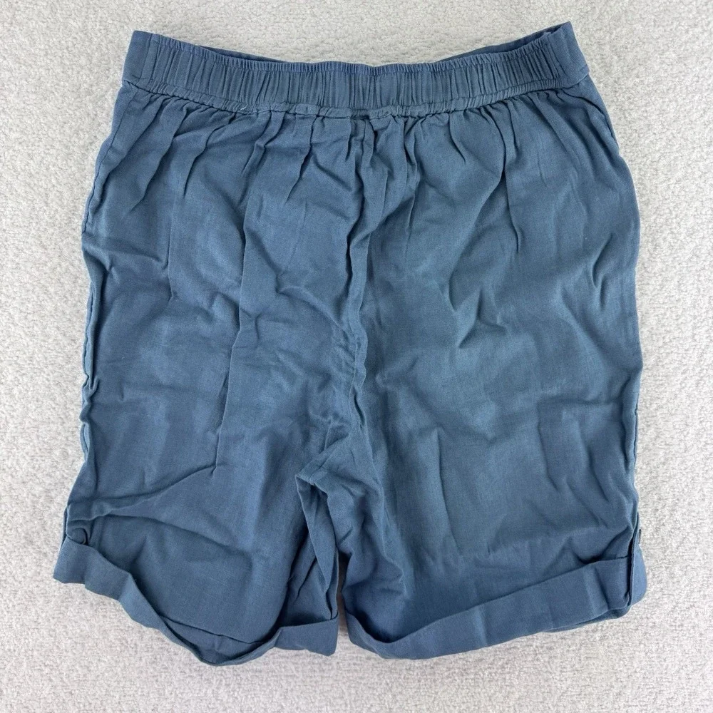 Denim & Co Naturals Regular Linen Blend Shorts XS Blue